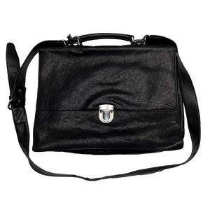 John Varvatos Single Buckle Messenger Bag - Black